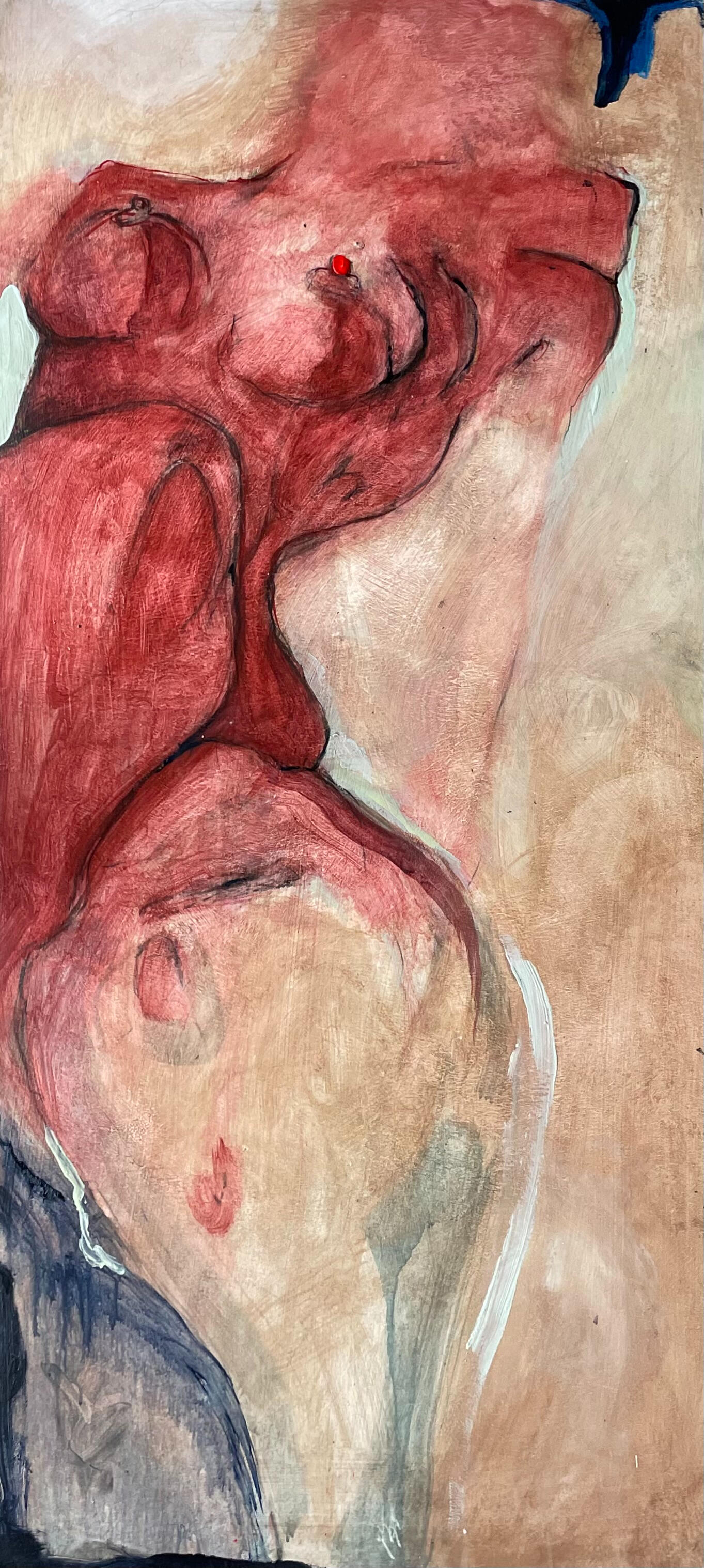 Painting by Julia Maria Zych Julia Maria Zych standing with her painting at an art exhibition in Los Angeles